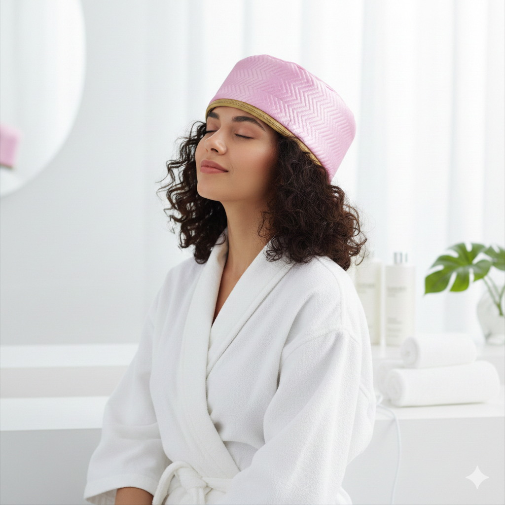 Electric Hair Steamer Cap, Thermal Hair Heating Hat, Self Heating Hair Treatment Cap, SPA Nourishing Hair Styling Care Cap