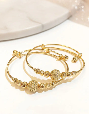 Pair of Gold Plated Bangles for Girls – Lightweight Daily Wear Jewelry