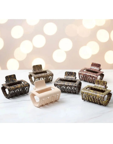6 Pcs Matte Non Slip Retro Hollow Design Hair Claw Clips for Girls & Women