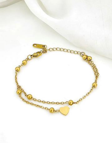 Delicate Stainless Steel Gold Plated Bracelet for Girls