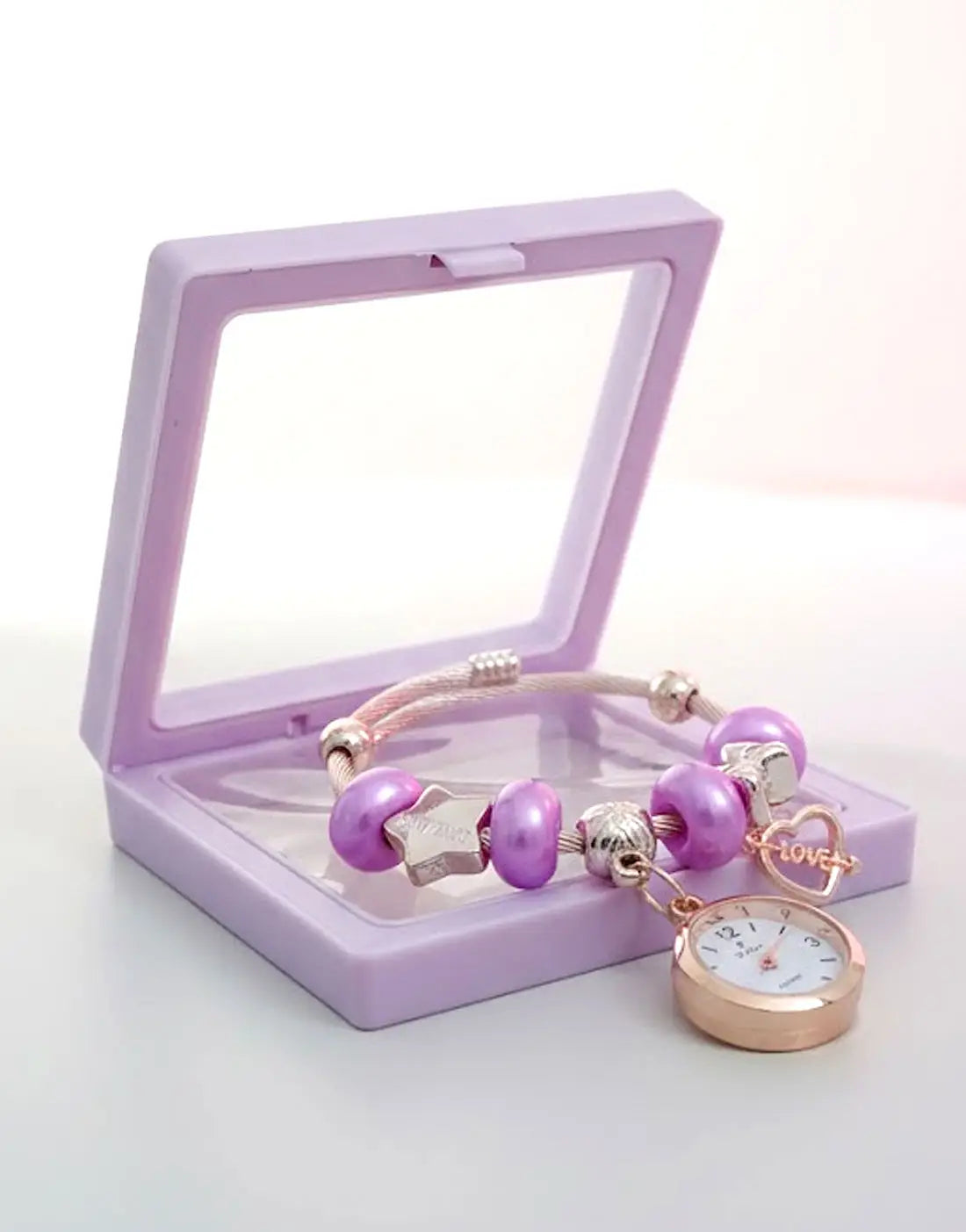 Stylish Beaded Charm Bracelet Watch for Girls - Perfect for EID & Ramadan Gift