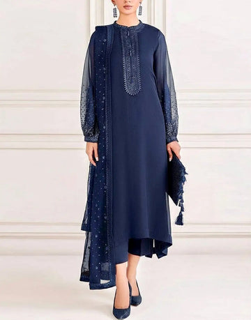 Simple Embroidered Chiffon Wedding Dress Design 2026 – Formal Festive & Party Wear Outfit