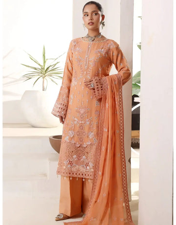 Samara Semi-Stitched Embroidered Chiffon Dress for Formal and Party Wear