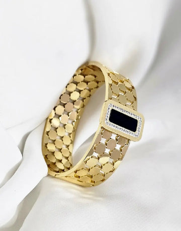 Gold Plated Stainless Steel Bracelet Designer Inspired Look