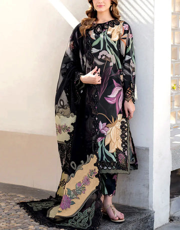 IB Bonanza All-Over Digital Print 3-Piece Linen Dress with Linen Dupatta