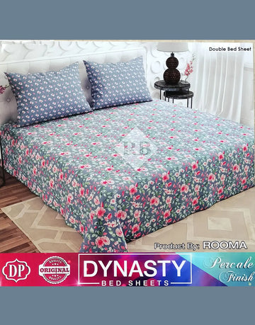 Dynasty 3-Piece King Double Premium Cotton Bedsheet with Pillow Covers
