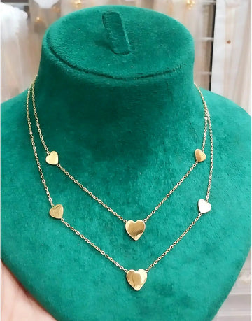 Minimalist Gold Plated Heart Charm Pendant in Stainless Steel Finish