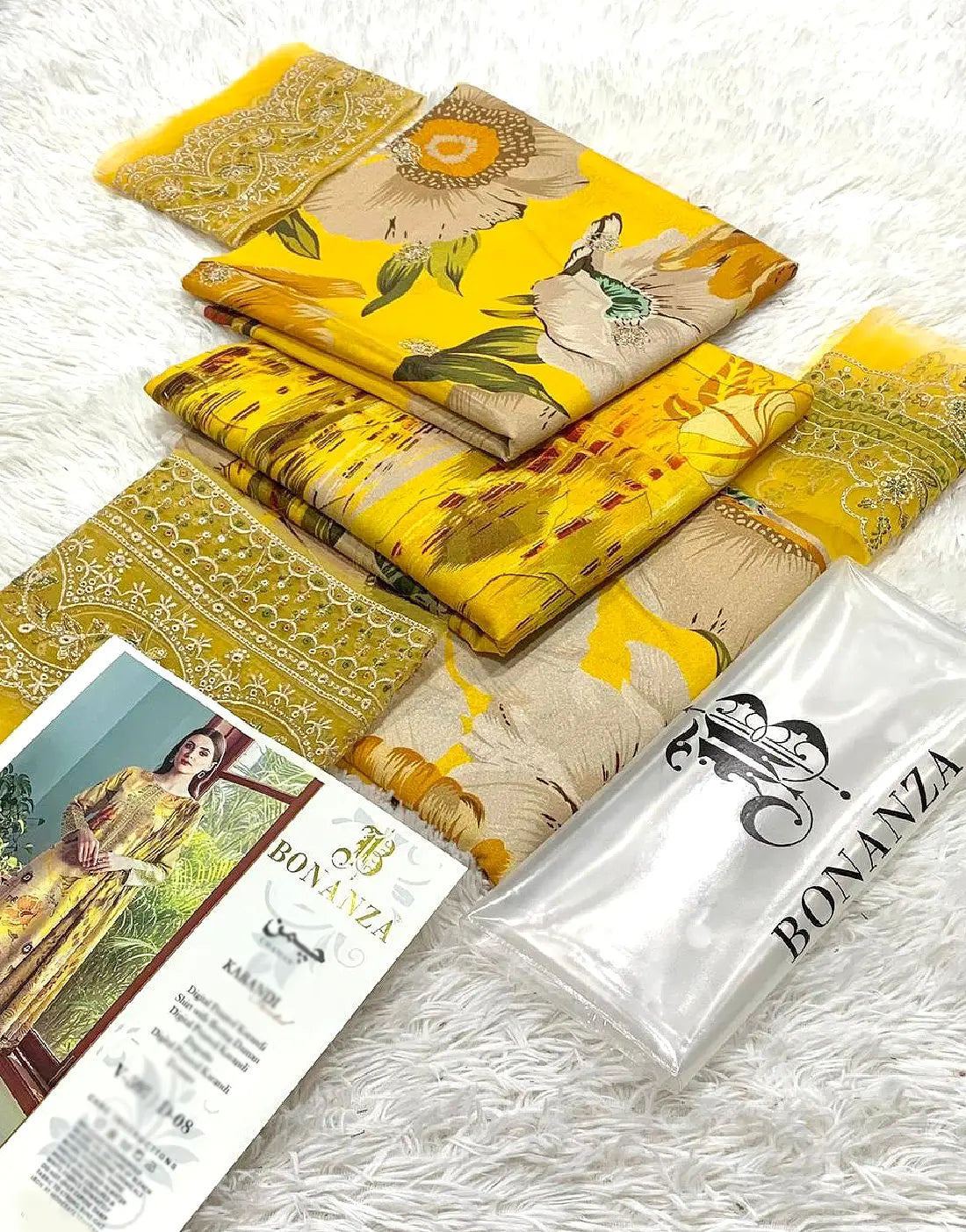 All-Over Digital Print Embroidered Karandi Dress for Winter Season
