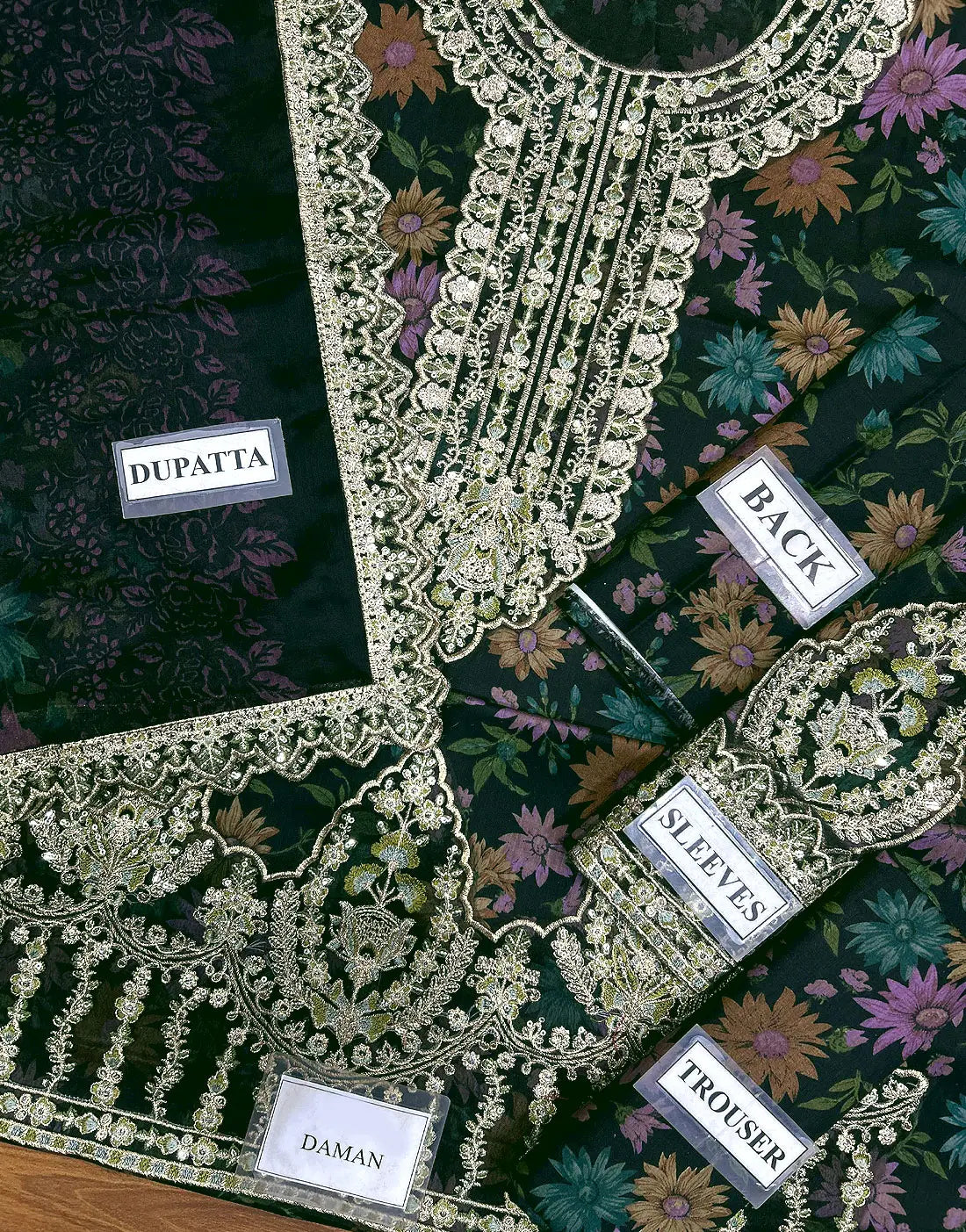 All-Over Print Heavy Embroidered Lawn Dress with Emb. Chiffon Dupatta
