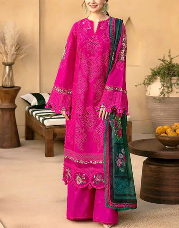 Luxury Schiffli Embroidered Lawn Dress with Digital Print Bana Dora Dupatta