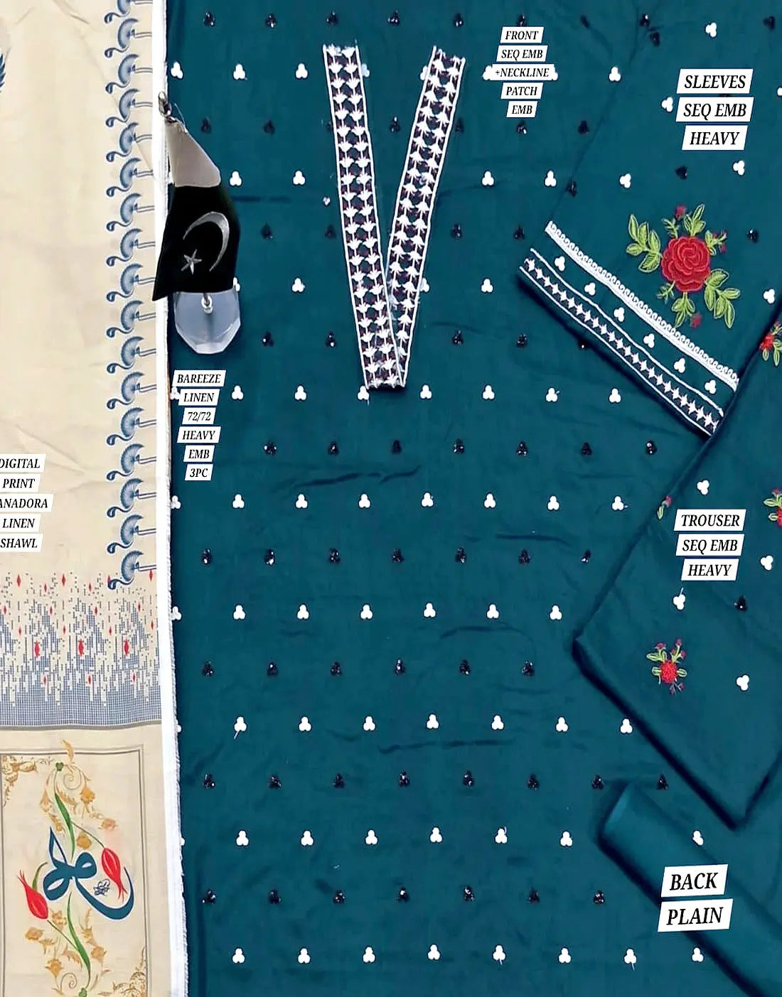 Cozy Embroidered Zinc Linen Dress for Casual & Formal Wear