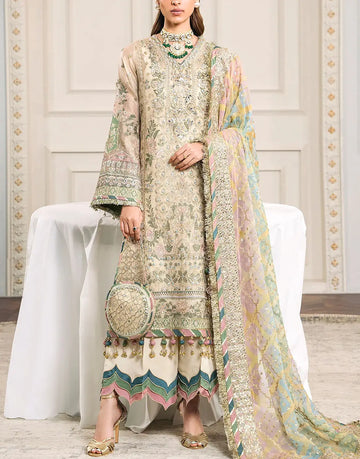 Luxurious Handwork Heavy Embroidered NET Bridal Wear Dress with Emb. Chiffon Dupatta