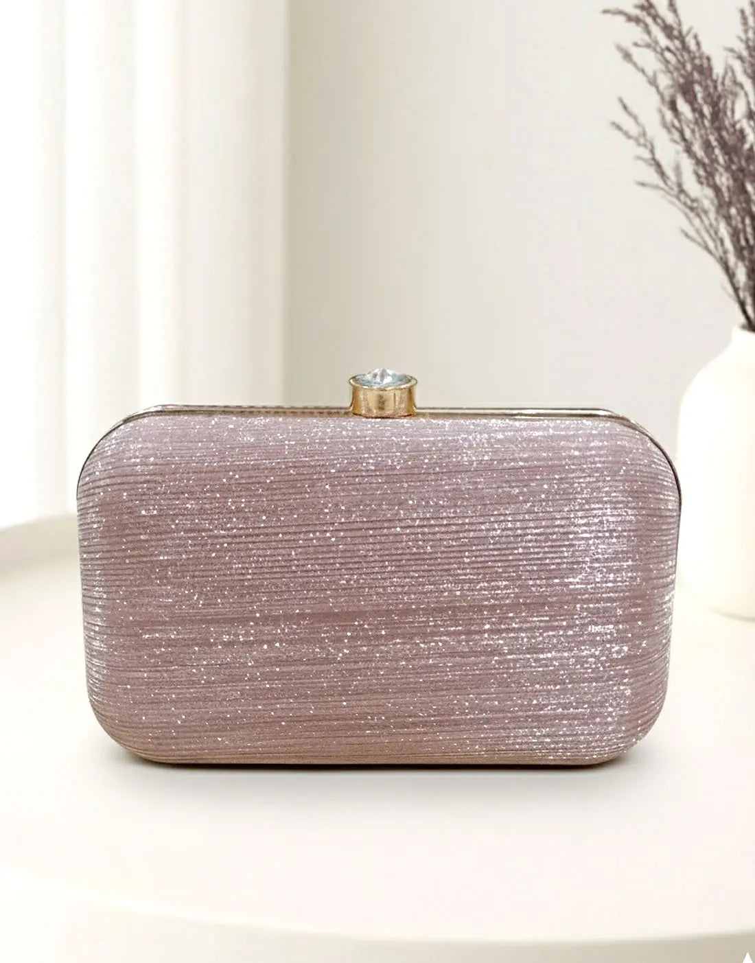 Glittering Pink Clutch Bag for Party & Formal Events