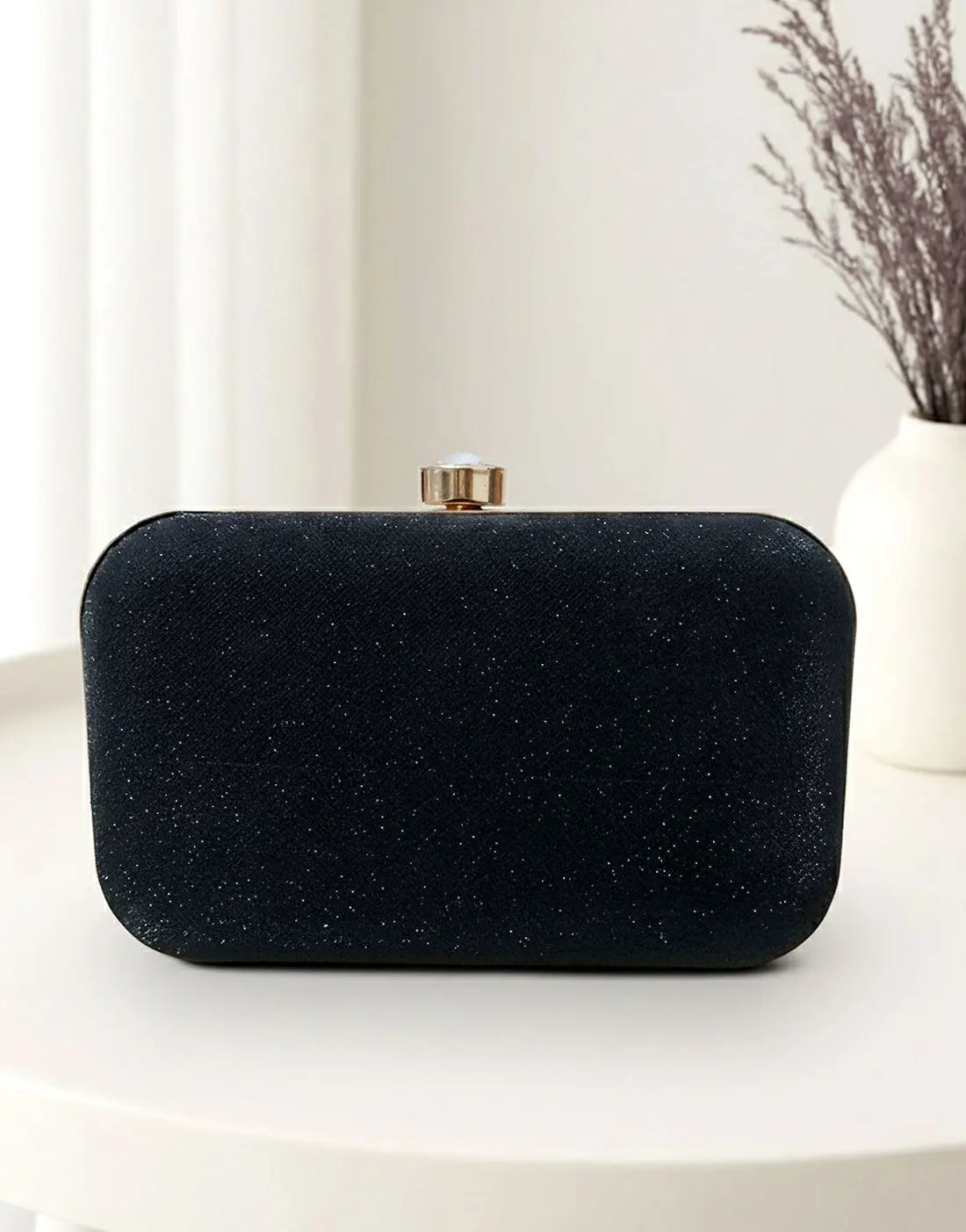 Glittering Black Clutch Bag for Party & Formal Events
