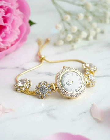 Minimalist Sparkling Rhinestone Bracelet Watch for Girls
