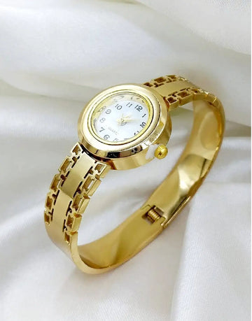 Luxury Gold Plated Stainless Steel Bangle Style Watch
