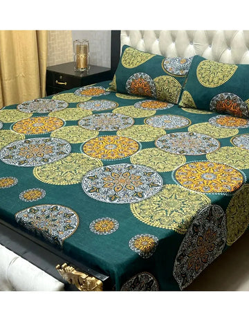 China Cotton King Size Bed Sheet Set with 2 Pillow Covers