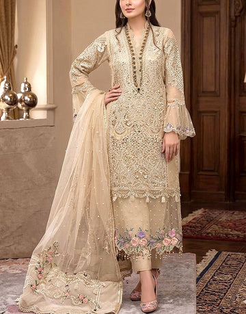 Luxury Heavy Embroidered Organza Wedding Dress with NET Dupatta