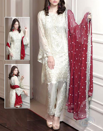 Heavy Embroidered Chiffon Wedding Dress