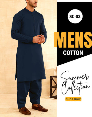 IB Swiss Fashion Soft Egyptian Cotton Unstitched Men's Shalwar Kameez