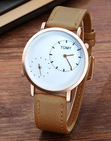 Original Tomi Leather Strap Men's Watch with Gift Box