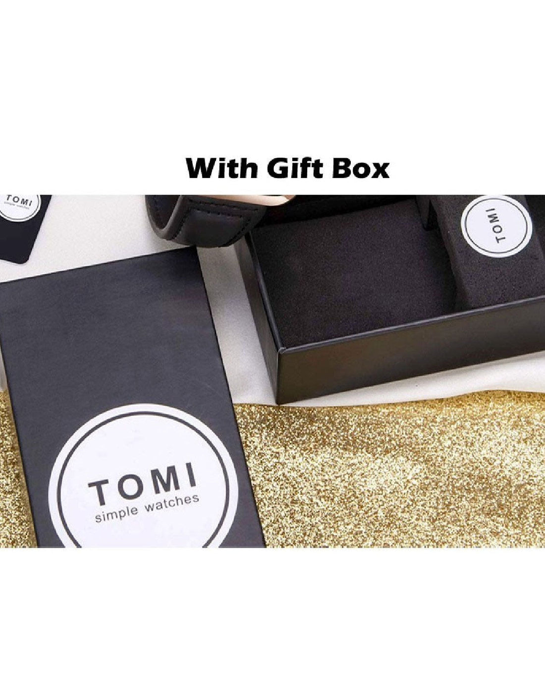 Original Tomi Leather Strap Men's Watch with Gift Box