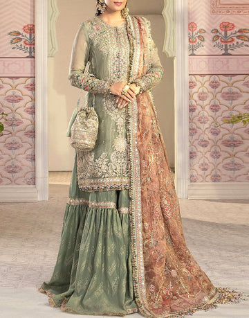 Adorable Heavy Embroidered Masoori Bridal Dress for Weddings & Parties