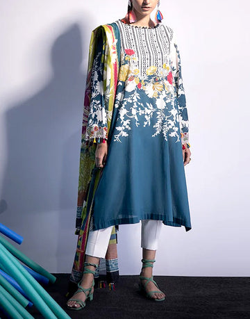Embroidered Khaddar Dress with Wool Shawl