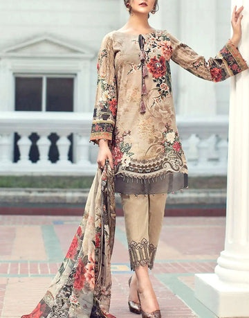 Embroidered Dhanak Dress with Dhanak Shawl Dupatta