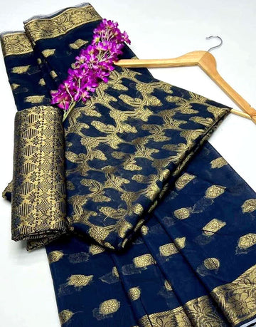 Banarsi Style Cotton Jacquard Dress with Cotton Jacquard Dupatta