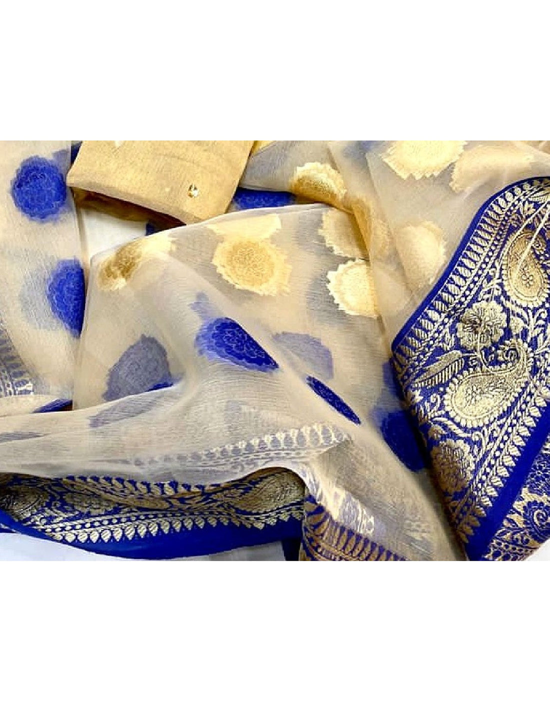 Banarsi Style Masoori Dress with Organza Jacquard Dupatta