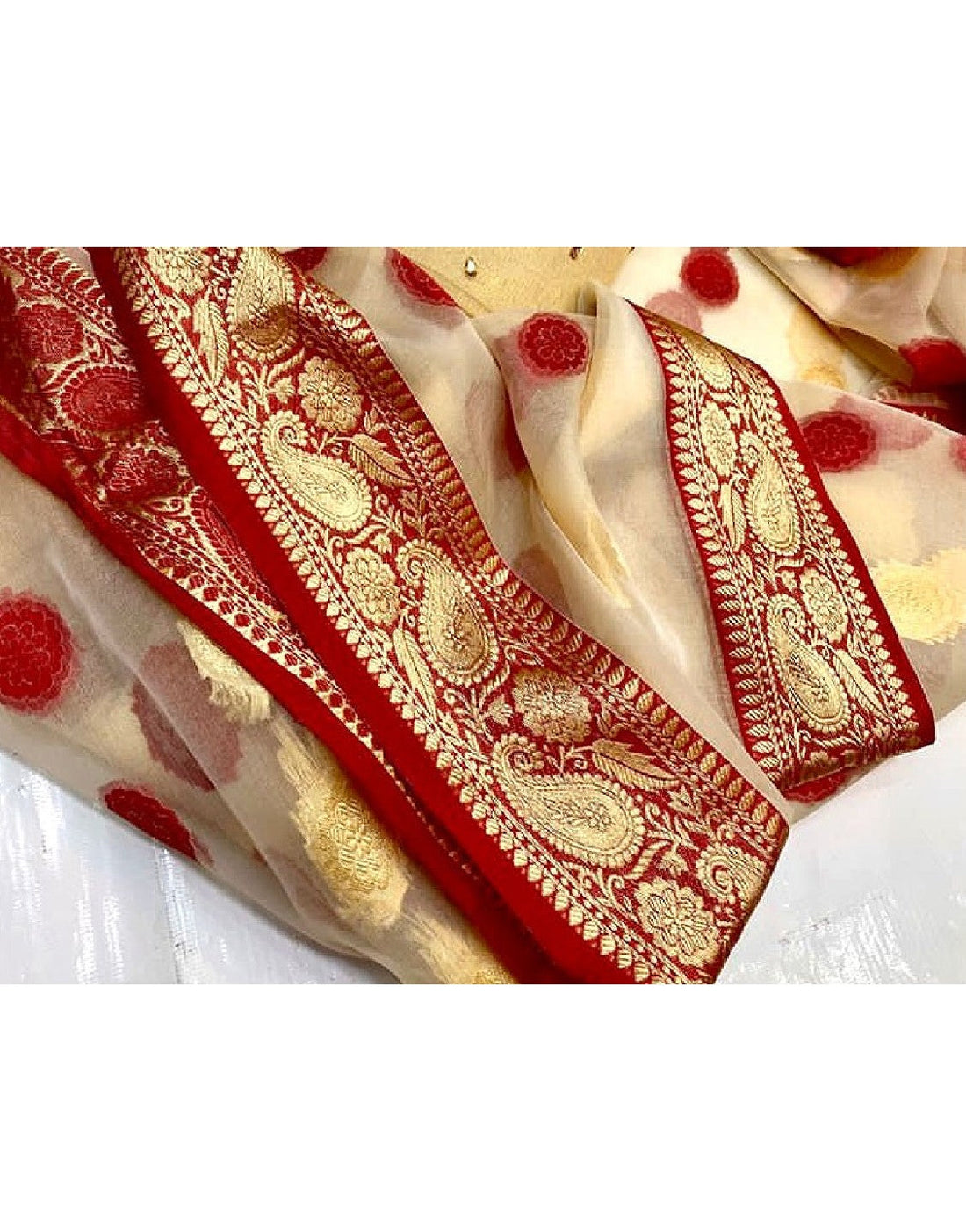 Banarsi Style Masoori Dress with Organza Jacquard Dupatta
