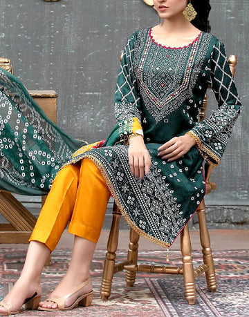 Digital Print Linen Suit with Printed Linen Dupatta