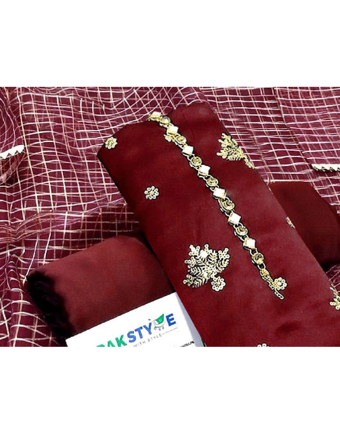 Fancy Embroidered Shamoz Silk Party Wear Dress with Shamoz Silk Trouser