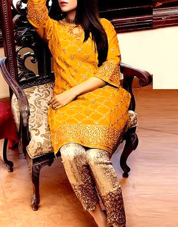 Luxury Embroidered Fancy Cotton Lawn Dress with Embroidered Bamber Chiffon Dupatta