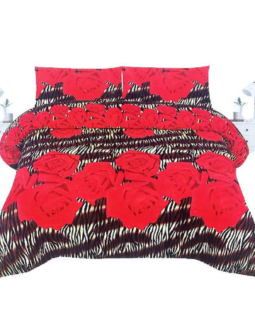 King Size Crystal Cotton Bed Sheet with 2 Pillow Covers