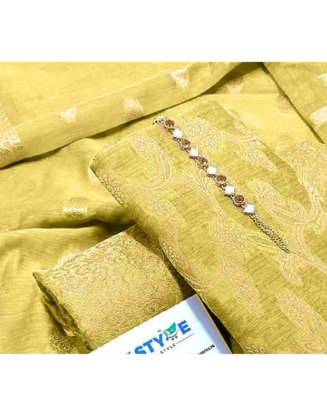 Banarsi Style Cotton Jacquard Dress with Cotton Jacquard Dupatta