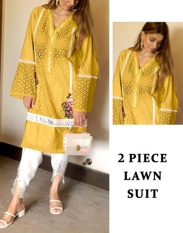 2-Piece Chikankari Embroidered Lawn Suit
