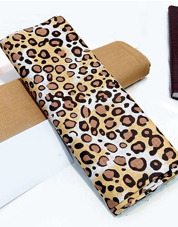 2-Piece Leopard Print Cotton Lawn Dress