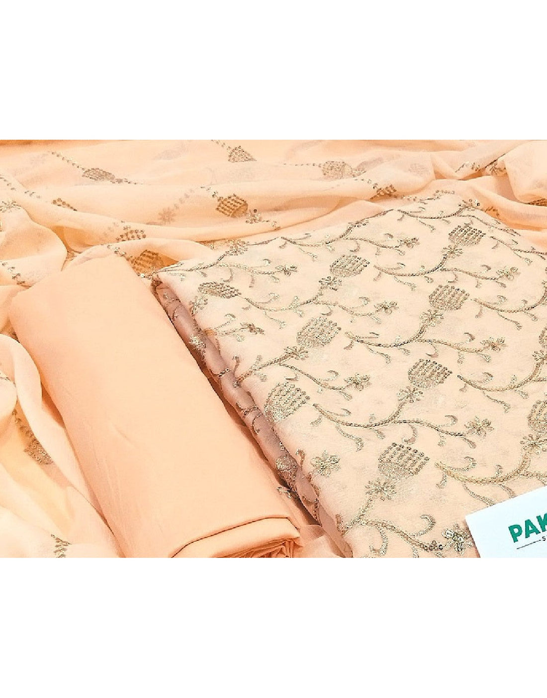 Heavy Embroidered Chiffon Party Wear Dress with Embroidered Chiffon Dupatta