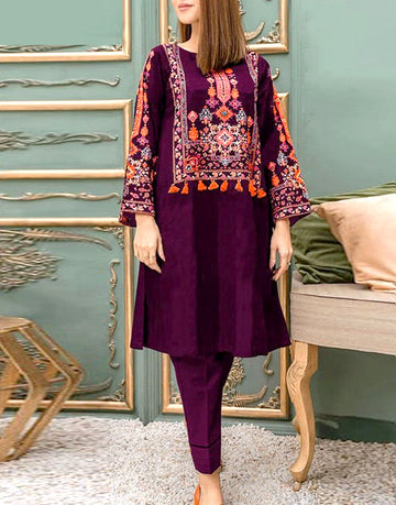 Readymade 2-Piece Embroidered Linen Dress