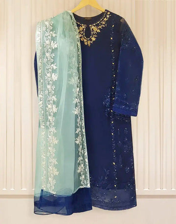 Fancy Embroidered Organza Party Wear Dress