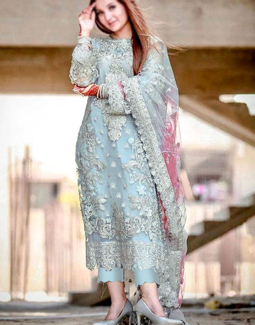 Heavy Embroidered with Handwork Organza Wedding Dress