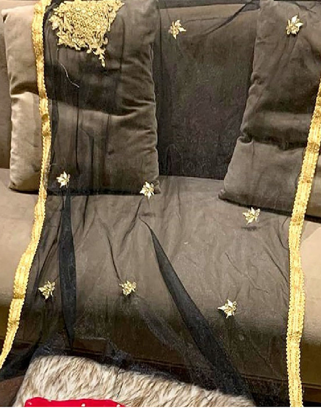 Fancy Chiffon Party Wear Dress with Mirror Work Net Dupatta
