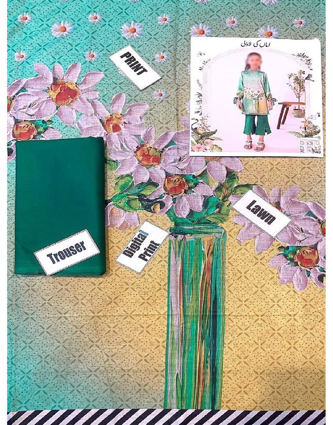 Digital Print 2-Piece Lawn Suit for Girls