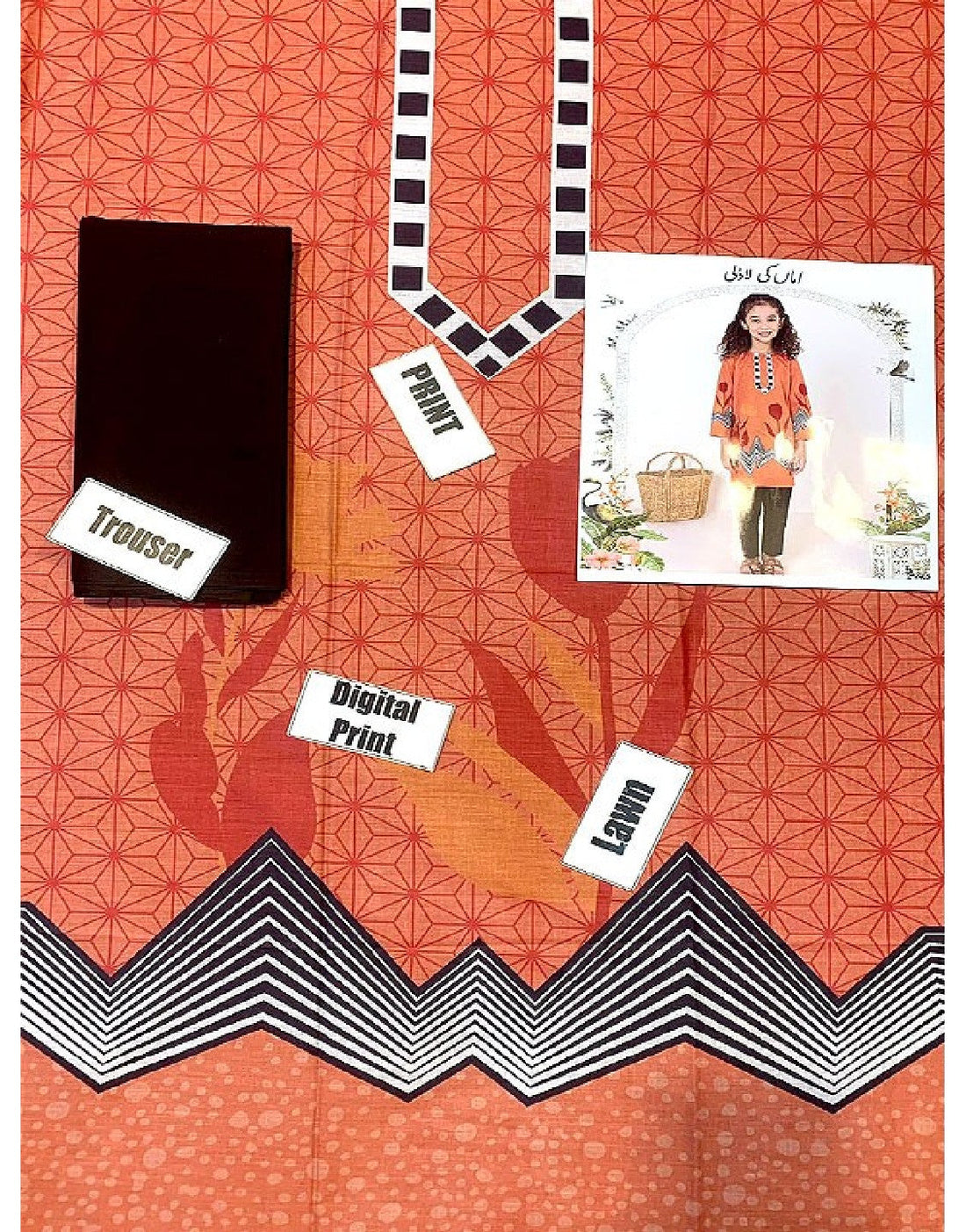 Digital Print 2-Piece Lawn Dress for Girls