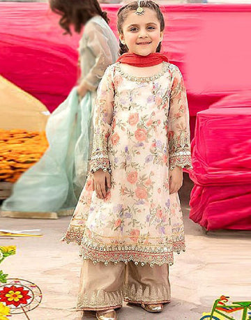 Kids 2-Piece Embroidered Lawn Dress