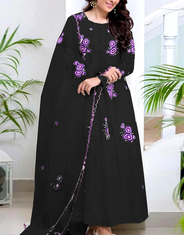 Heavy Embroidered Lawn Dress with Bamber Chiffon Dupatta