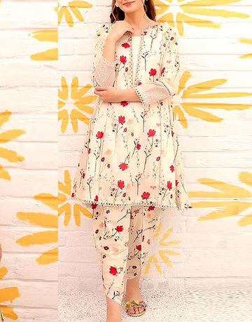 Digital All-Over Print 2-Piece Airjet Lawn Dress