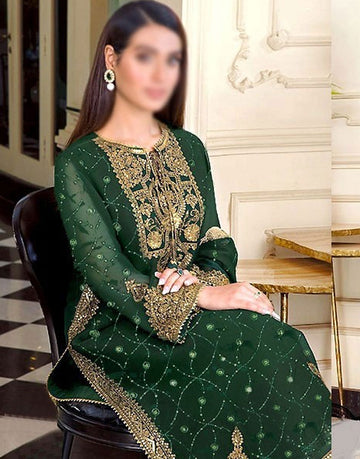 2-Piece Sequins Embroidered Lawn Dress
